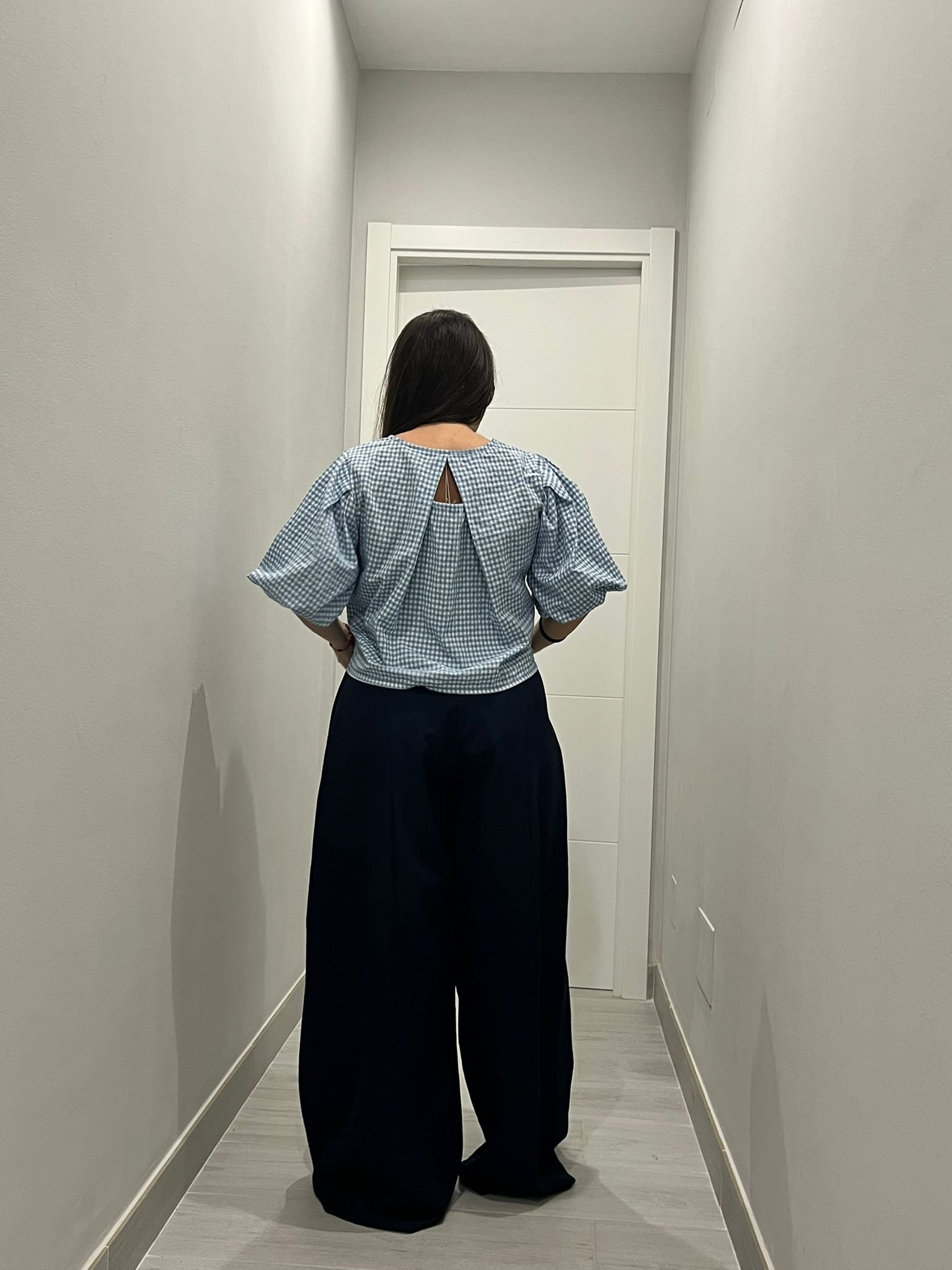 Camisa cuadros globo