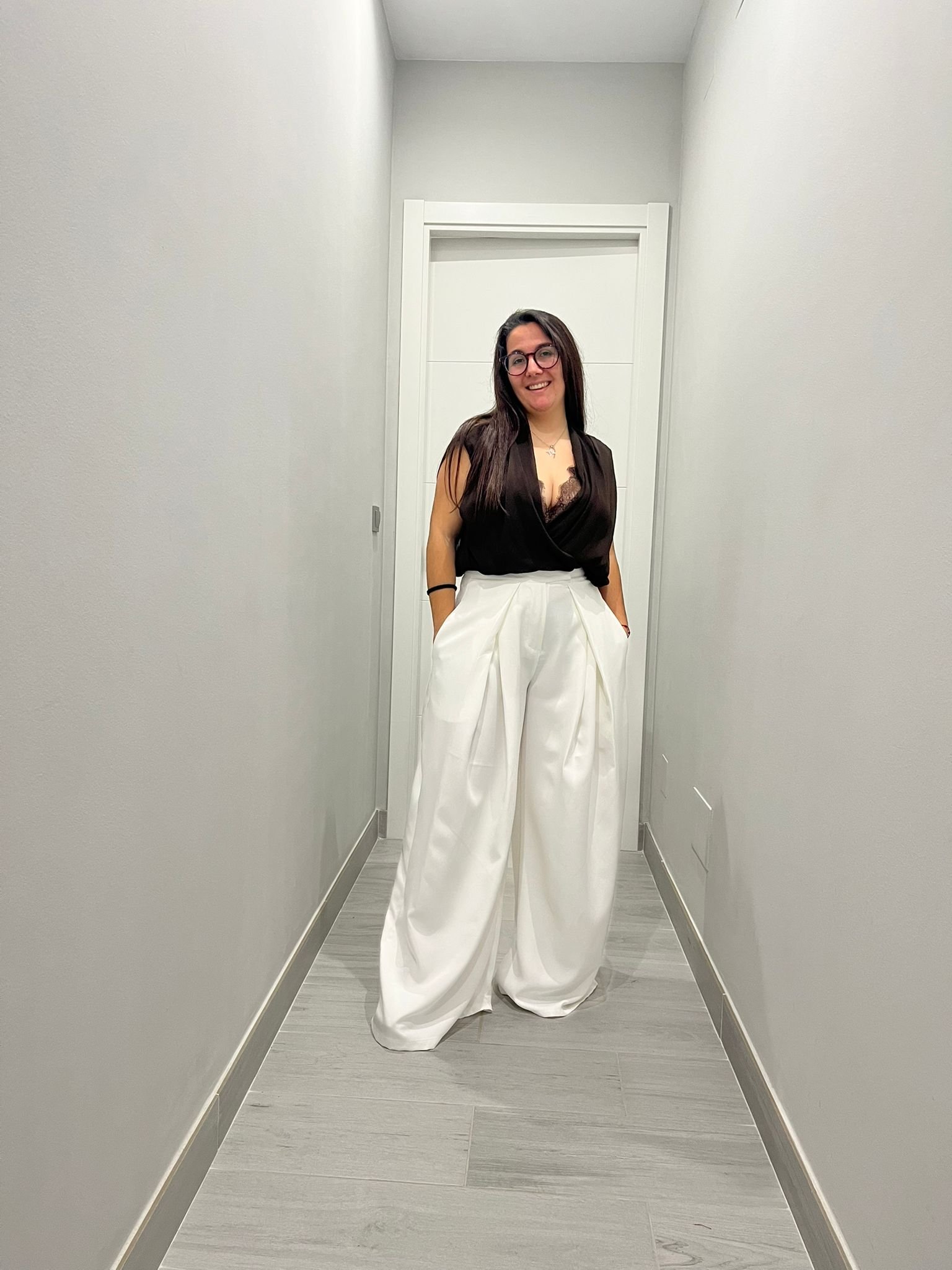 Pantalón ancho blanco