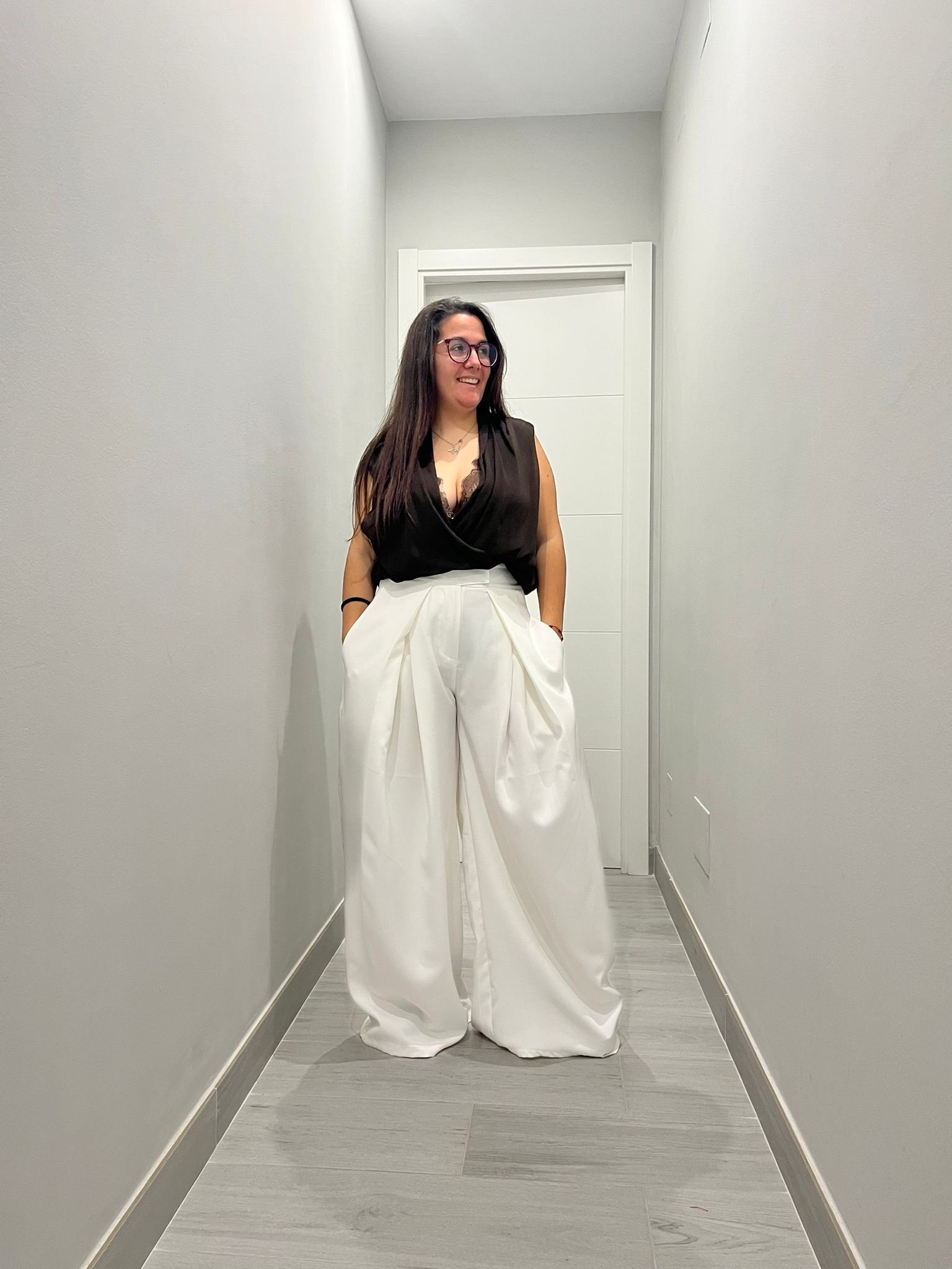 Pantalón ancho blanco